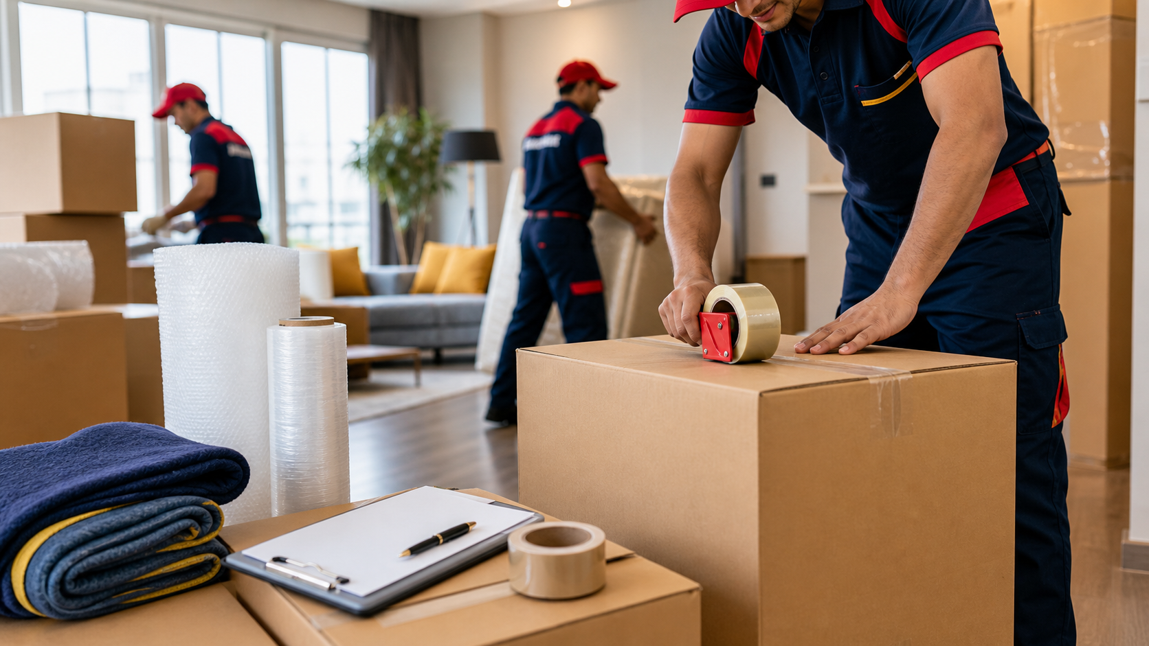 Premium packing materials and sealed moving boxes